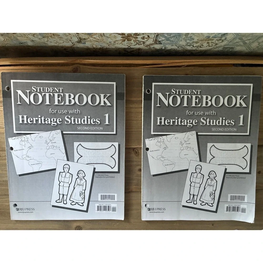 Set of 2 BJU Press Heritage Studies 1 Student Notebook Second Edition Workbooks